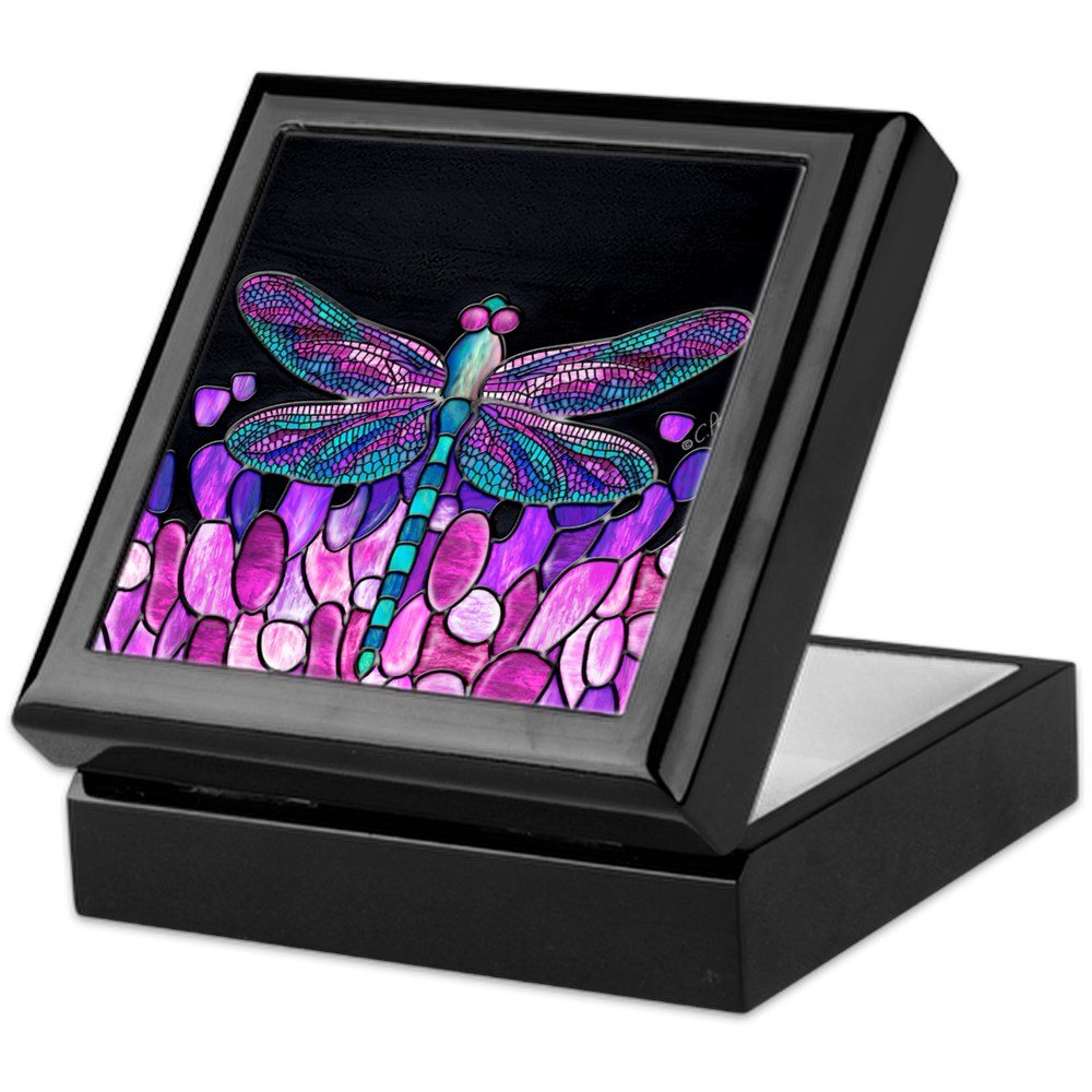 Dragonfly Keepsake Box - Handcrafted Hardwood Jewelry Box with Velvet Lining - Perfect for Jewelry Storage, Wedding Keepsakes & Home Decor
