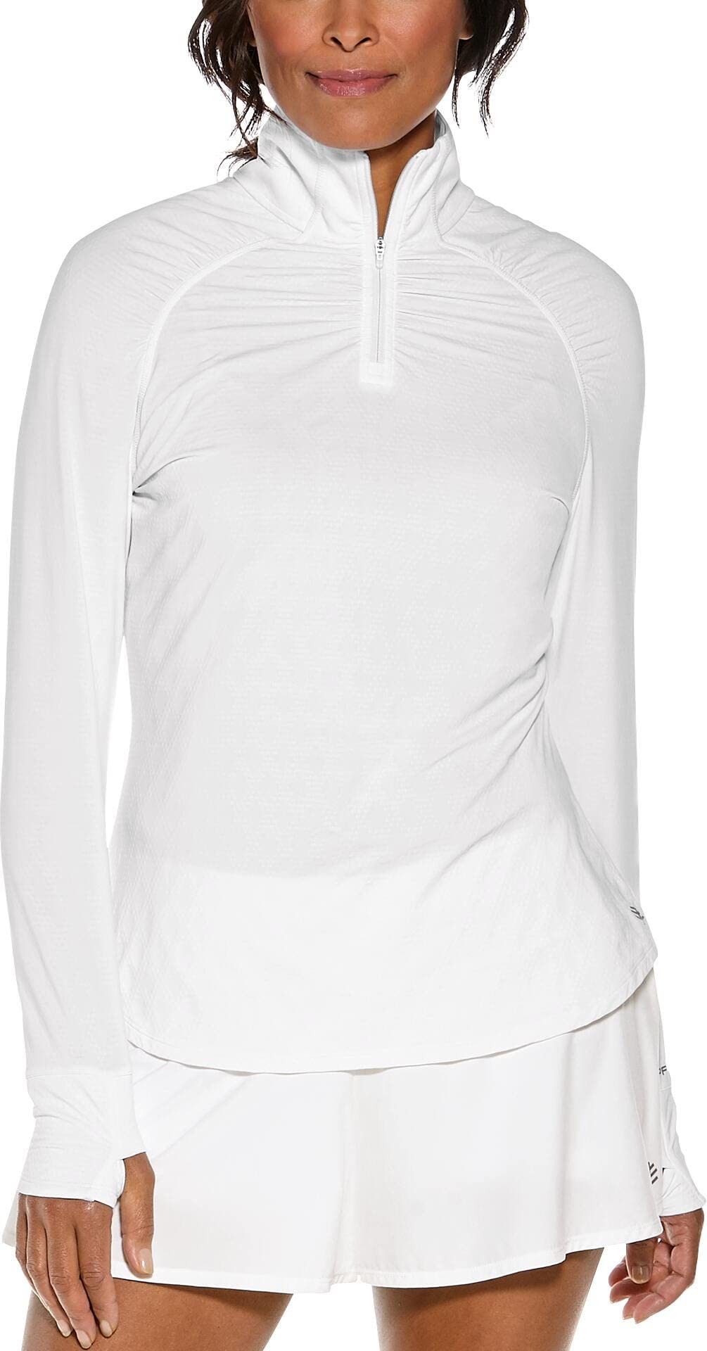Coolibar UPF 50+ Women's Arabella Quarter-Zip Sun Protective Shirt - Lightweight UV Protection Top for Hiking, Golf & Outdoor Activities