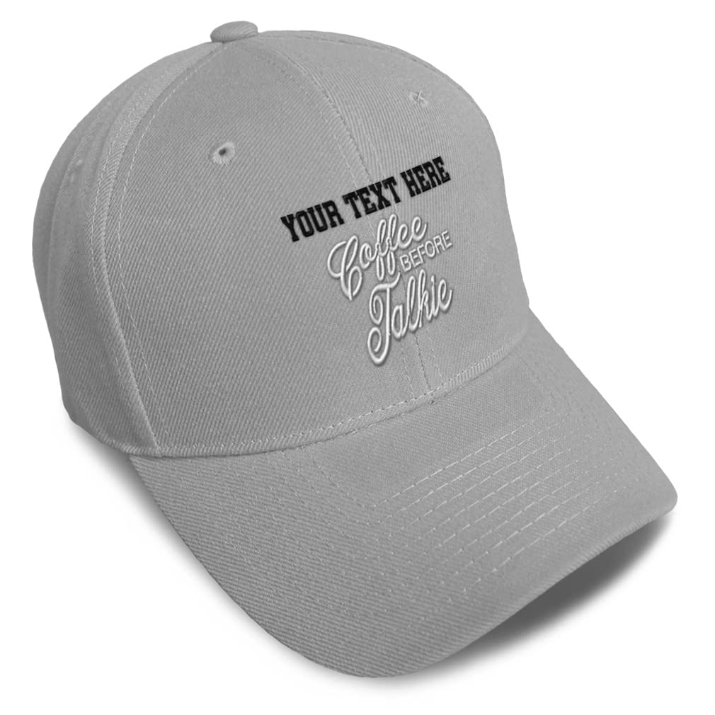 Custom Baseball Cap - Coffee Before Talkie Inspirational Dad Hat for Men & Women - Perfect for Casual Wear, Gifts & Outdoor Activities