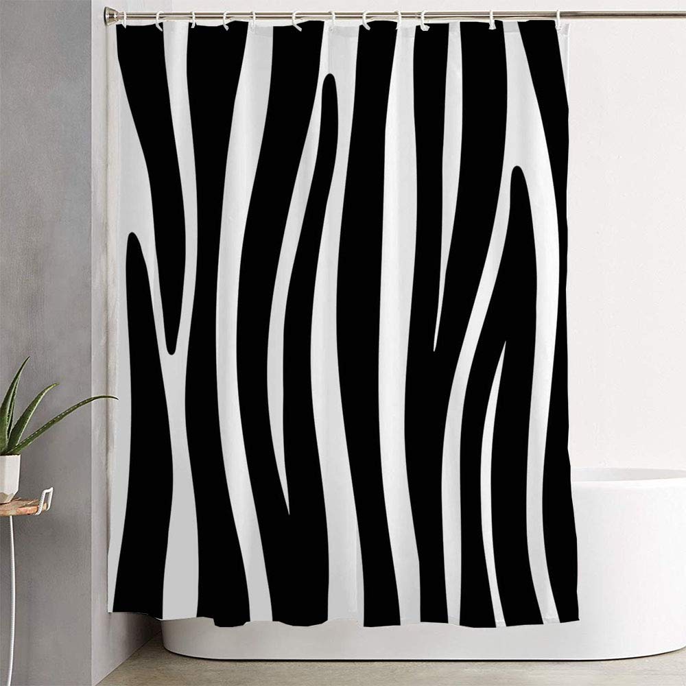 Waterproof Shower Curtain 72x72 Inches - African Wildlife Tiger Stripes Camouflage Design, Exotic Fauna Bathroom Decor with Hooks - Perfect for Modern, Safari or Jungle Themed Bathrooms