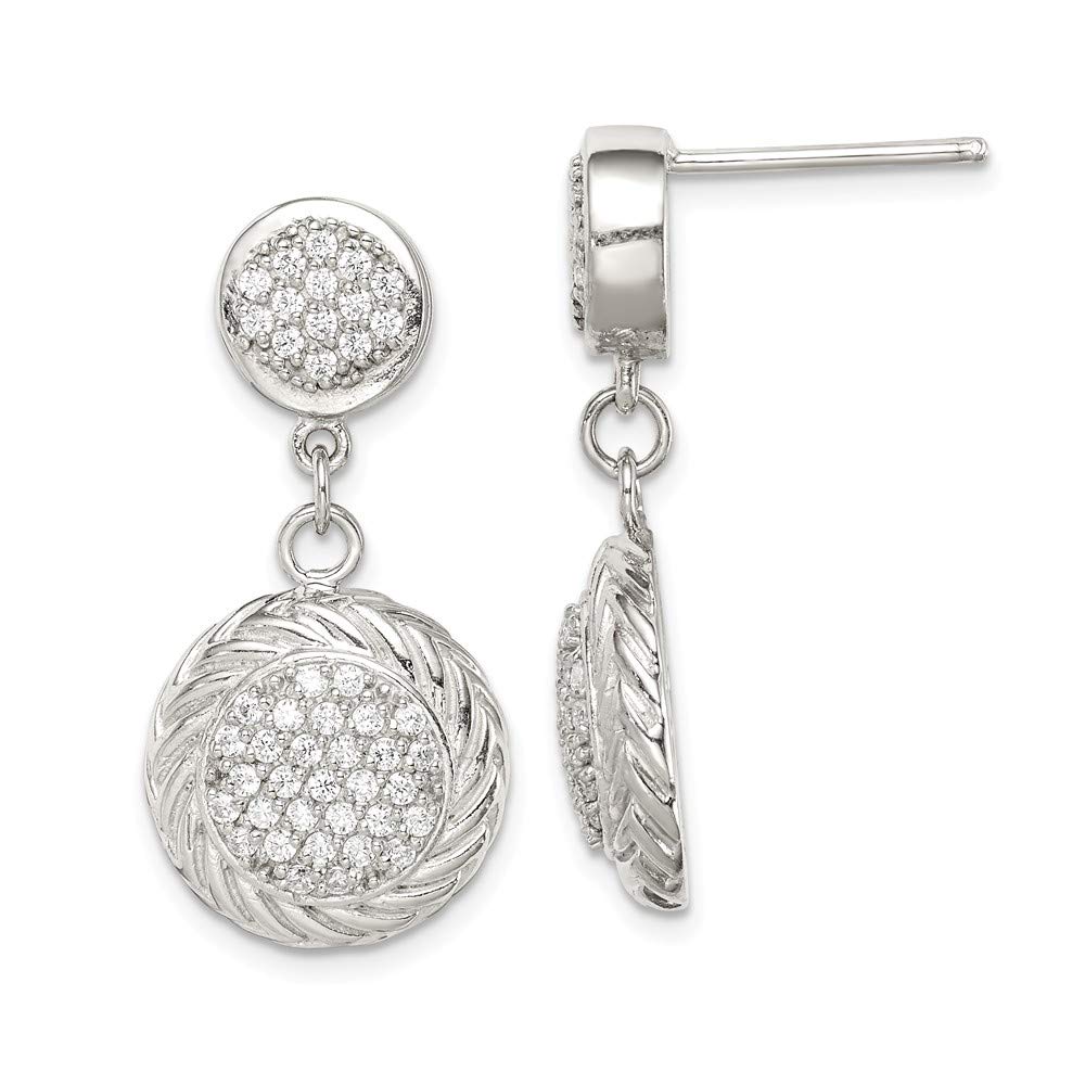 Elegant Sterling Silver Cubic Zirconia Circle Dangle Earrings for Women - Perfect for Weddings, Parties & Everyday Wear