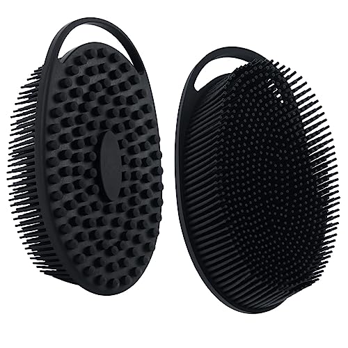 Premium Silicone Body Scrubber & Exfoliating Loofah - Gentle Shower Body Wash Brush for Smooth Skin - Perfect for Daily Exfoliation, Back Scrubbing & Spa-like Bath Experience
