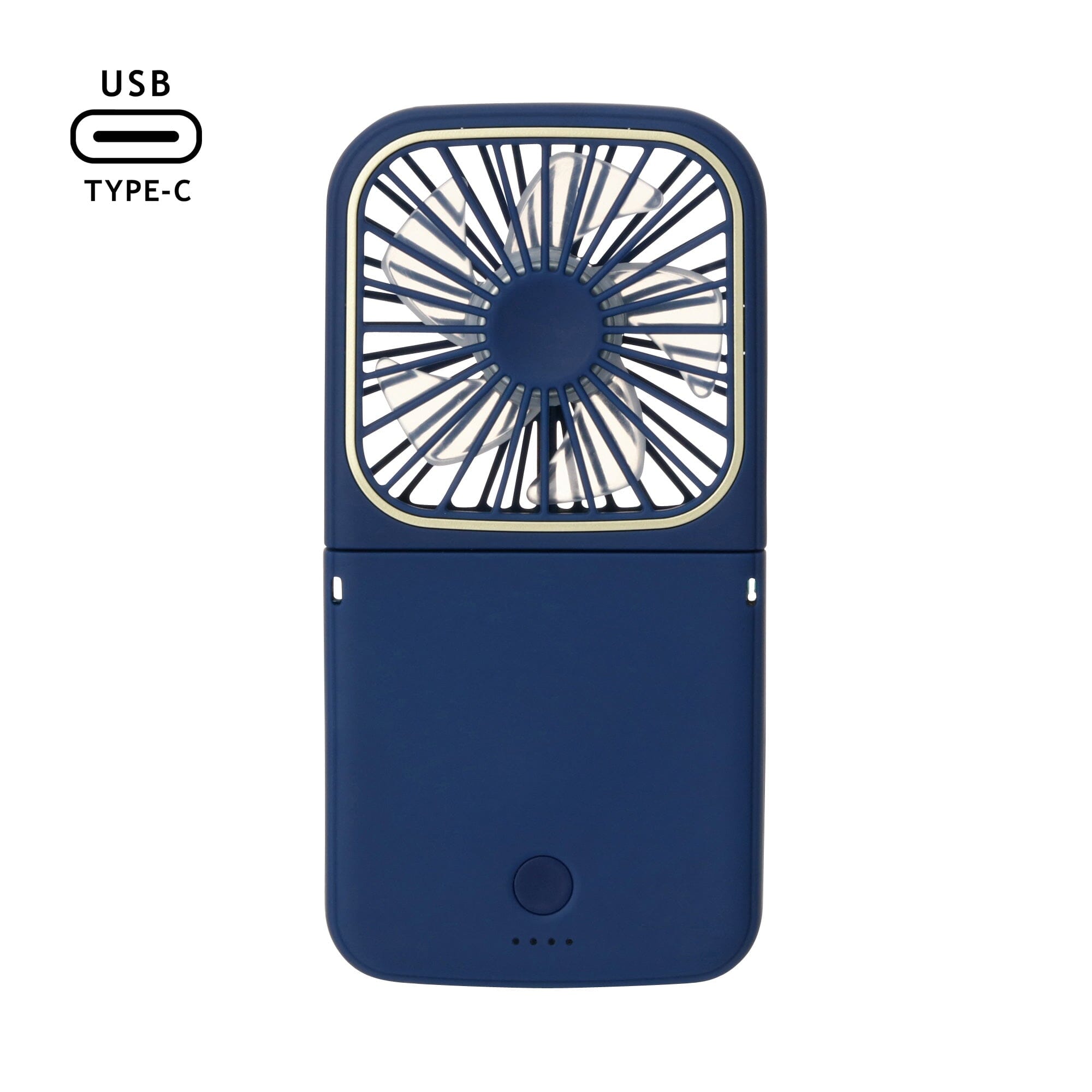 FRAIS Smart Handy Fan - Portable USB Rechargeable Mini Fan with 3 Speeds - Matte Navy Blue - Perfect for Office, Travel, and Outdoor Activities