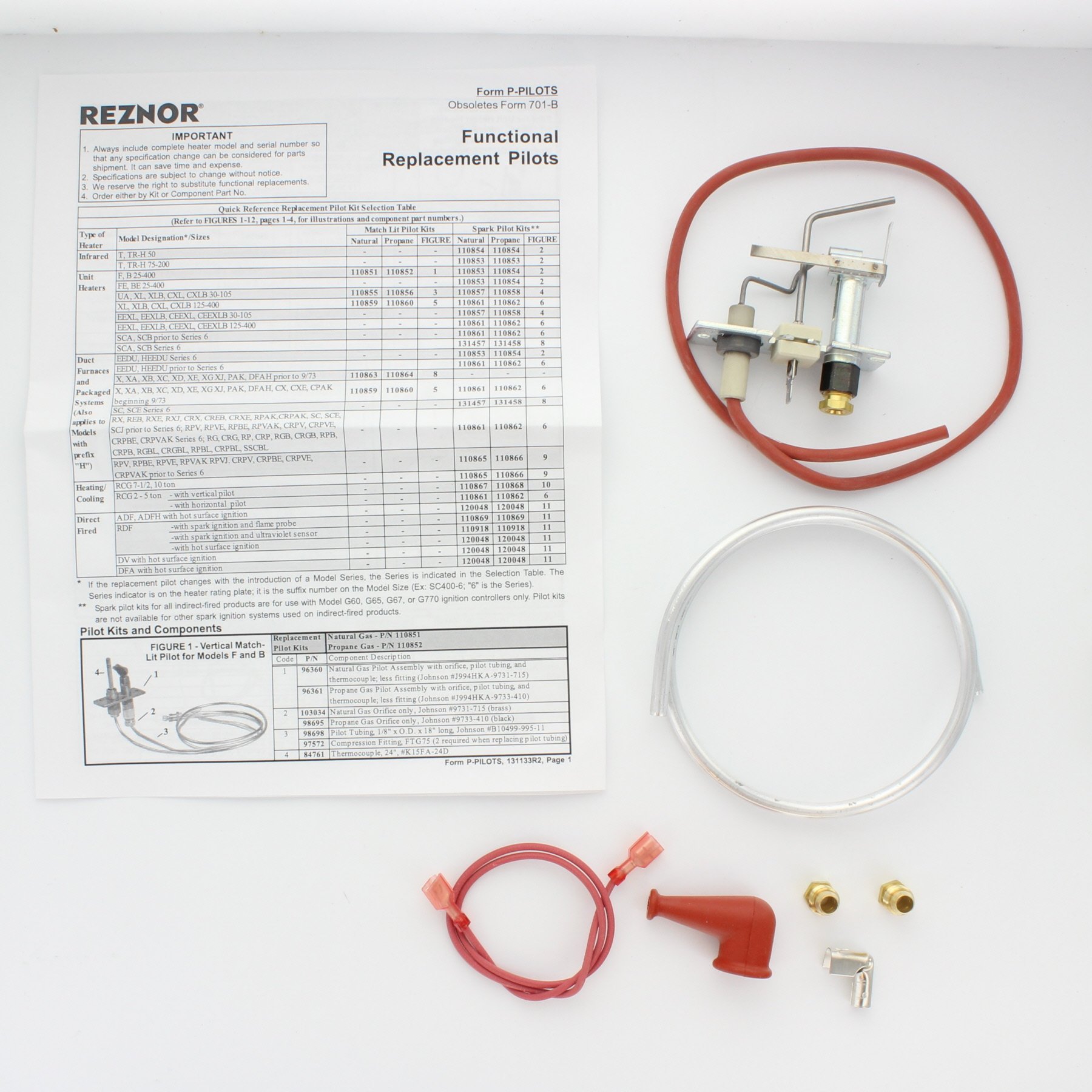 LP Gas Horizontal Mount Spark Pilot Kit - Replacement Ignition System for Gas Grills, Fireplaces & Heaters - Durable & Reliable for Outdoor Cooking & Heating
