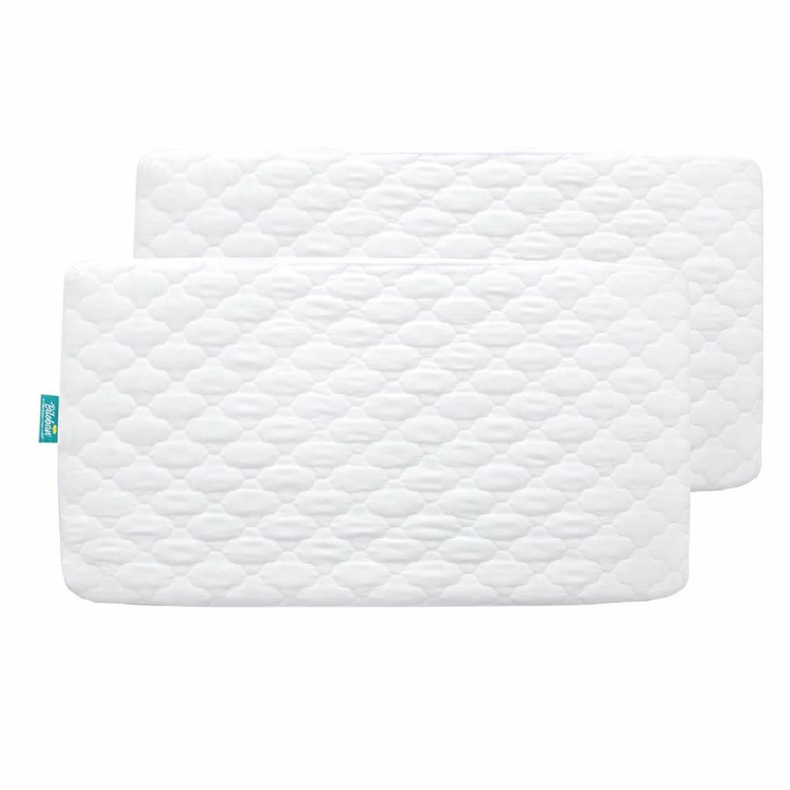 2 Pack Waterproof Fitted Crib Mattress Protector Sheets - Quilted, Breathable, 52