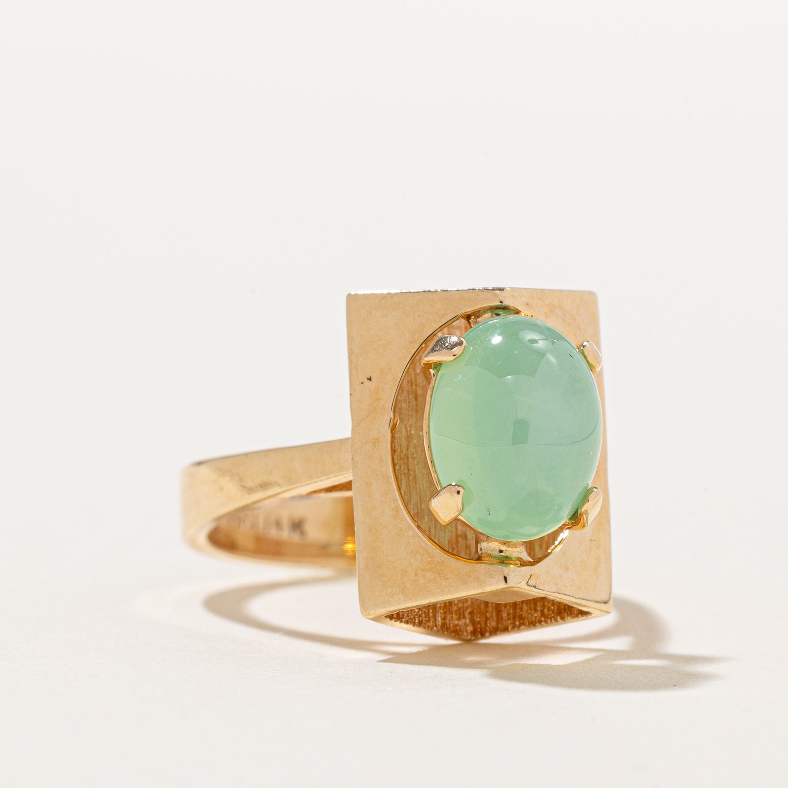 2.40ct Green Synthetic Star Sapphire Abstract Ring - Size 4.75 | Elegant Statement Jewelry for Women, Perfect for Evening Parties, Weddings & Special Occasions