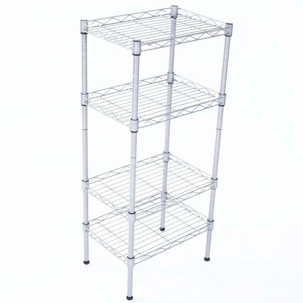 SercerGJ 4 Tier Metal Wire Storage Shelving Unit - Heavy Duty Organizer for Pantry, Closet, Garage & Office - Perfect for Books, Kitchen Supplies & Home Organization