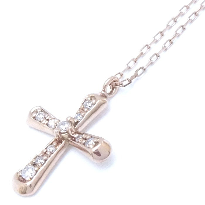 4℃ Diamond Cross Necklace in 18K Pink Gold - Elegant Religious Jewelry for Women, Perfect for Gifts, Weddings & Everyday Wear