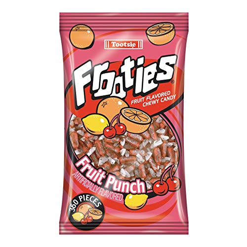 Tootsie Roll Fruit Punch Frooties Chewy Candy - 38.8 oz Bulk Bag (360 Pieces) - Perfect for Halloween, Party Favors, Office Snacks & Movie Nights