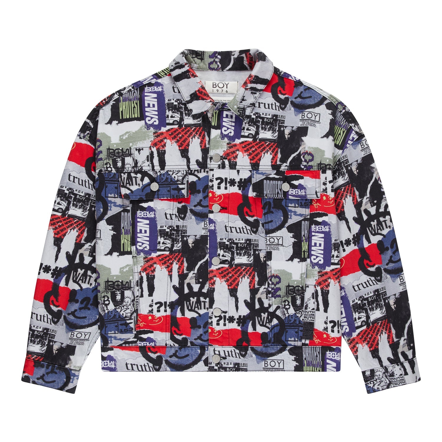 KINGS ROAD GRAFFITI DENIM JACKET for Men & Women - Vintage Streetwear Fashion - Perfect for Urban Style, Music Festivals & Night Outfits