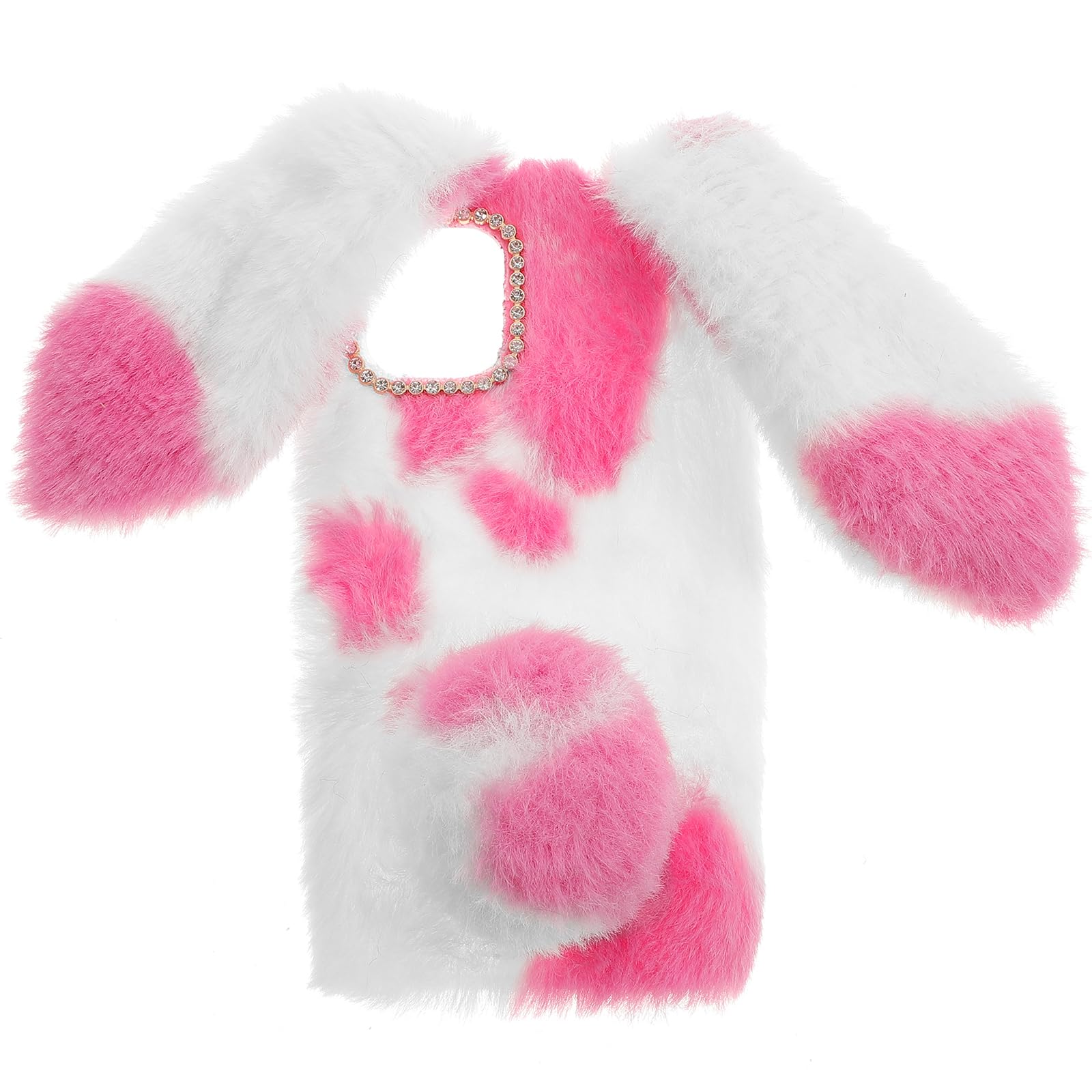 Mikikit Cute Plush Rabbit Fur Phone Case for iPhone 11 - Soft Pink Fluffy Protective Cover with Comfortable Grip | Perfect Gift for Girls, Women & Teens | Ideal for Daily Use, Travel & Photo Shoots