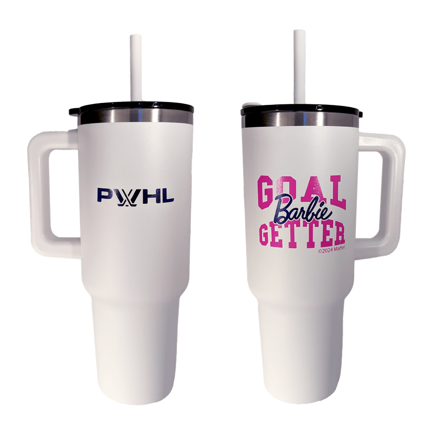 PWHL x Barbie Goal Getter 40oz Insulated Tumbler with Straw & Lid - Perfect for Hockey Games, Workouts & Everyday Hydration