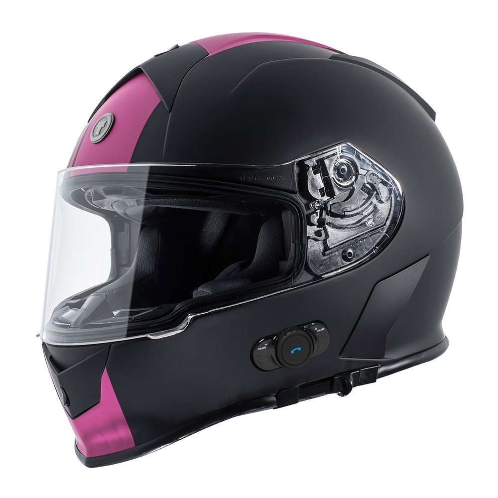 TORC T14B Bluetooth Integrated Mako Full Face Motorcycle Helmet - Gloss Black (Large) | Hands-Free Communication for Riders | Perfect for Street Biking & Long-Distance Tours