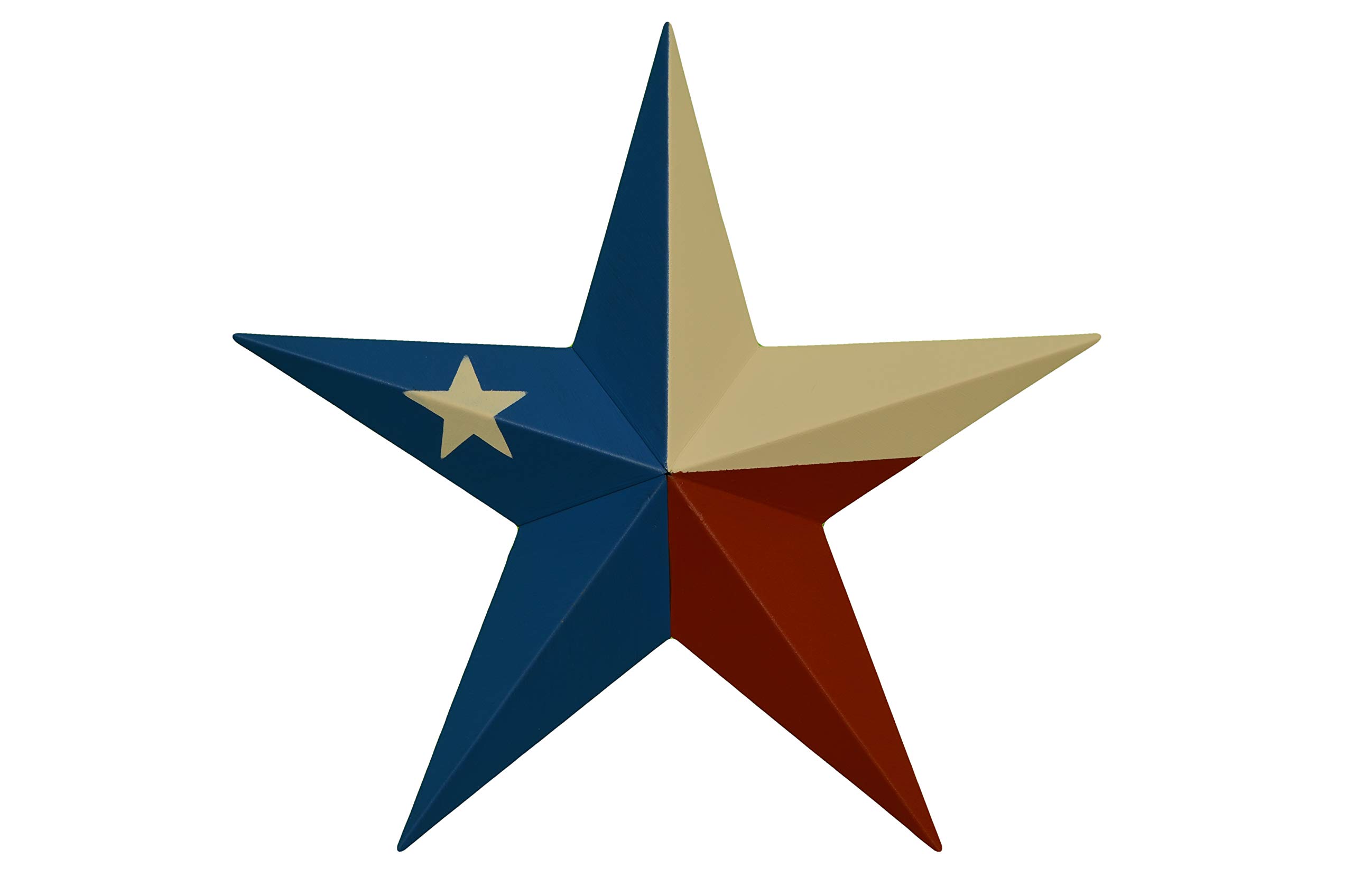 53 Inch Heavy Duty Metal Barn Star - Solid Texas Flag Design - Rustic Wall Decor for Home, Farmhouse, or Outdoor Use