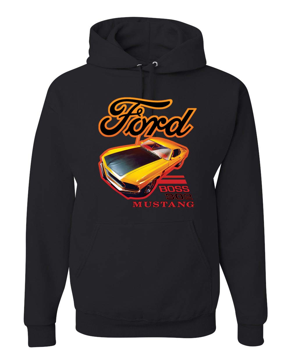 Ford Boss 302 Mustang Racing Classic Hoodie - Men's Graphic Pullover Sweatshirt with Vintage Car Truck Design | Perfect for Racing Fans, Car Enthusiasts & Casual Wear