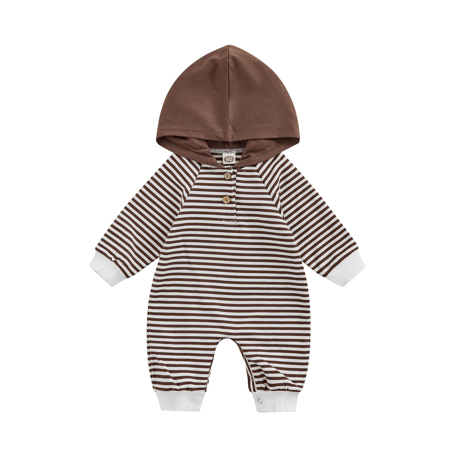 Adorable Newborn Baby Animal Hooded Romper - Striped Long Sleeve One-Piece Jumpsuit for Boys & Girls | Perfect for Playtime, Photo Shoots & First Outfits