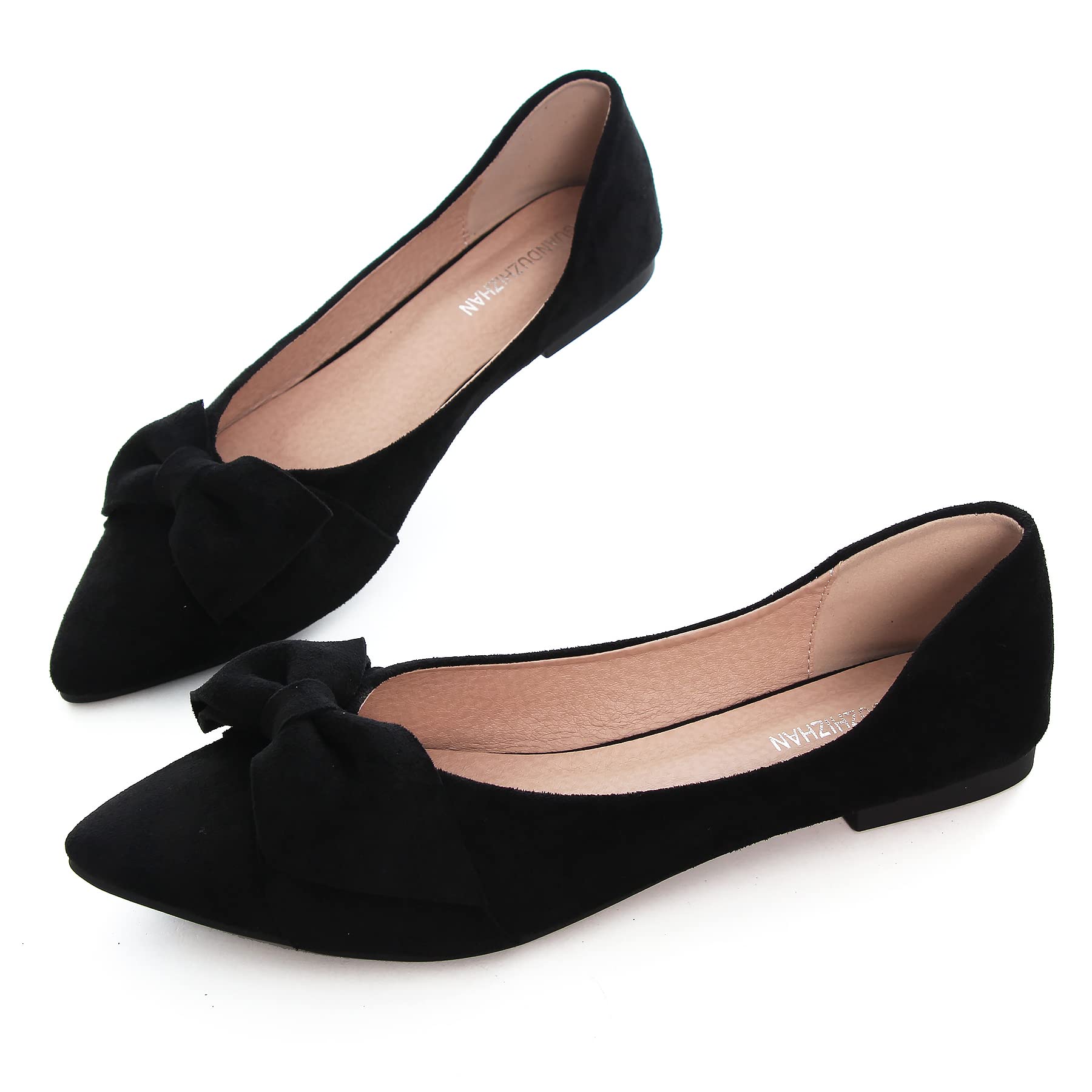 GUANDUZHIZHAN Women's Comfortable Ballet Flats with Cute Bowknots - Elegant Dressy Flat Shoes for Wedding, Party & Office Wear - Perfect for Bridesmaids, Formal Events and Daily Commute