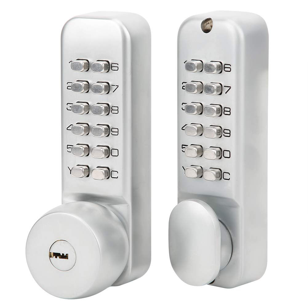 Double-Sided Mechanical Password Lock with Keys - Keypad Entry Door Lock for Home, Apartment, Office & Courtyard - Secure Keyless Entry for Front Doors, Gates & Storage Units