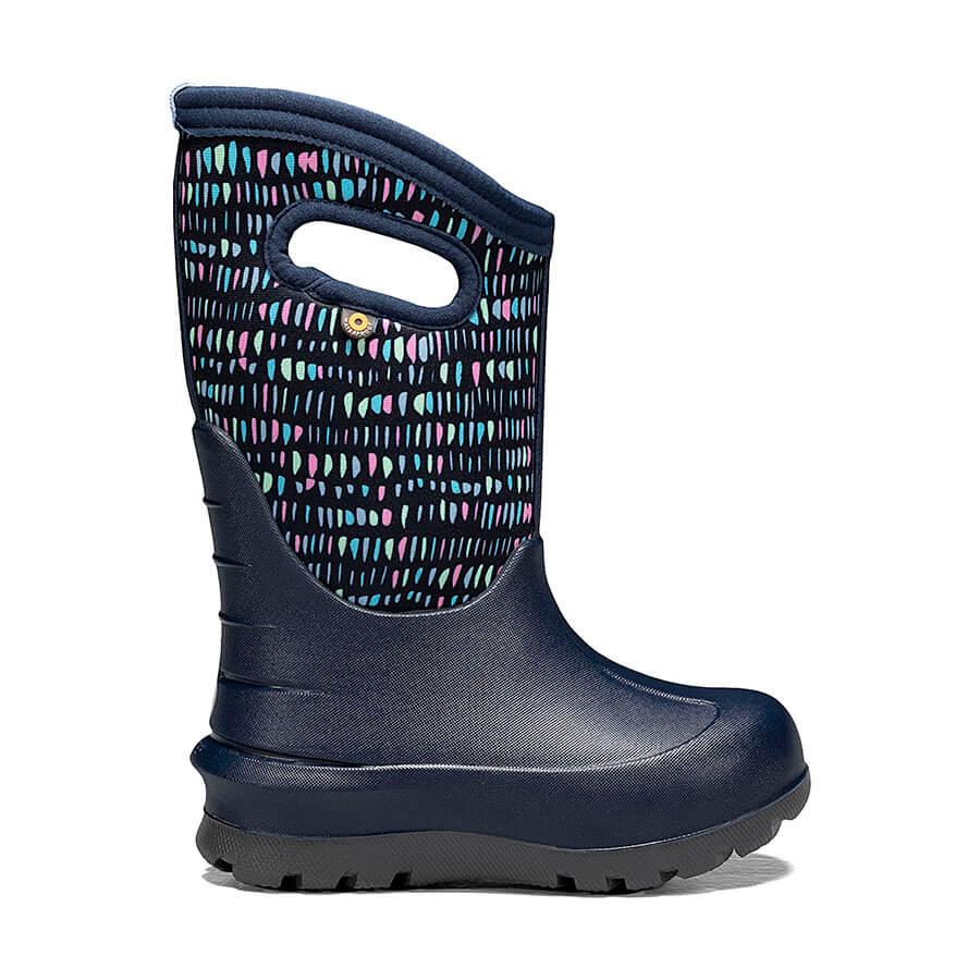 BOGS Dark Blue Multi Twinkle Neo Classic Boots - Waterproof Winter Boots for Women, Comfortable & Warm Snow Boots - Perfect for Hiking, Walking, and Outdoor Activities in Cold Weather