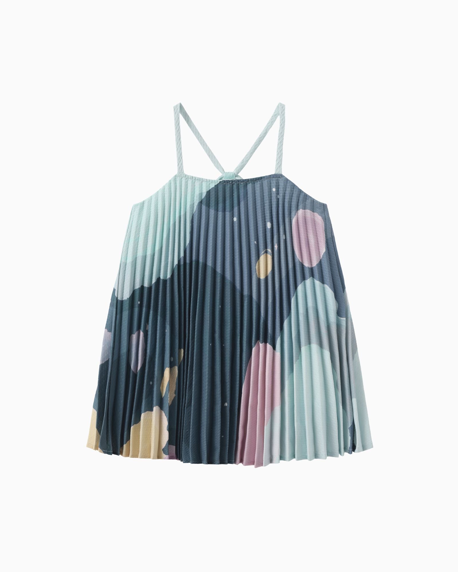 Stargaze Crystal Pleated Sundress - Flowy Summer Dress for Women, Beach Cover Up, Boho Chic Maxi Dress for Vacation, Party & Outdoor Events