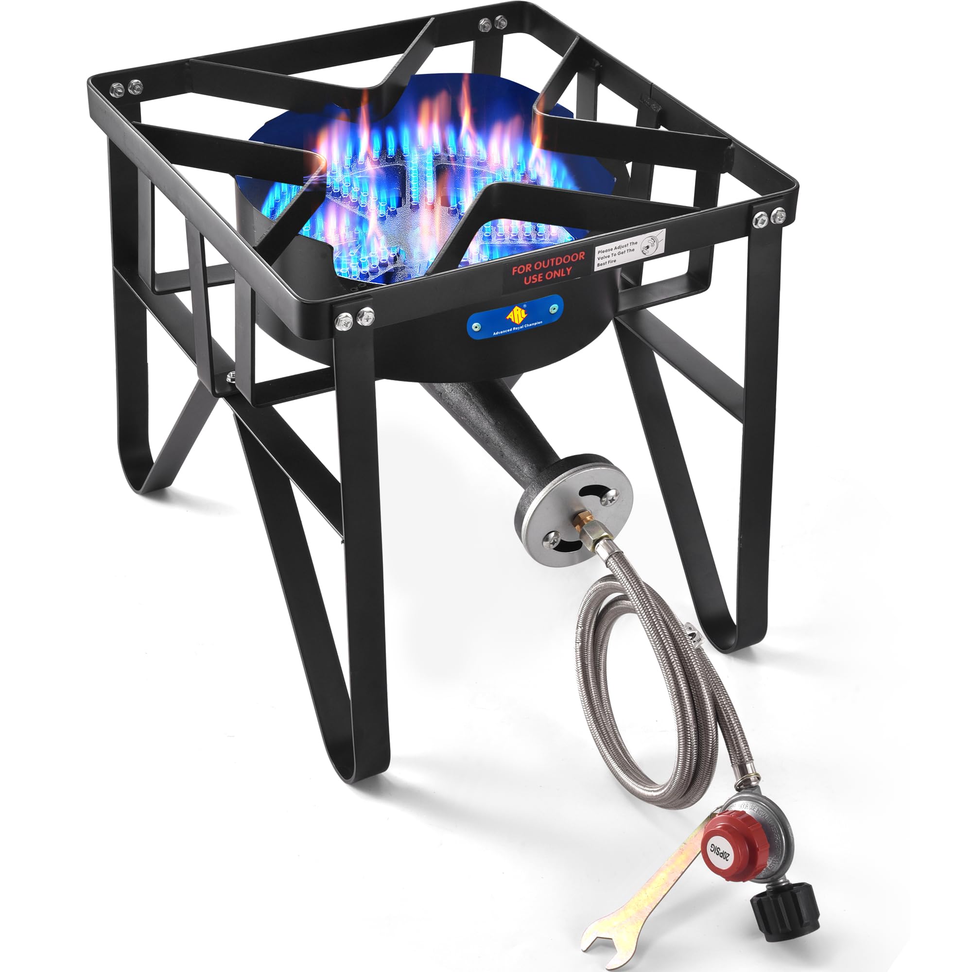 **200,000 BTU Heavy-Duty Single Burner Propane Stove for Outdoor Cooking – Turkey Fryer, Crawfish Boil, Homebrewing, Camping & Backyard Grilling**