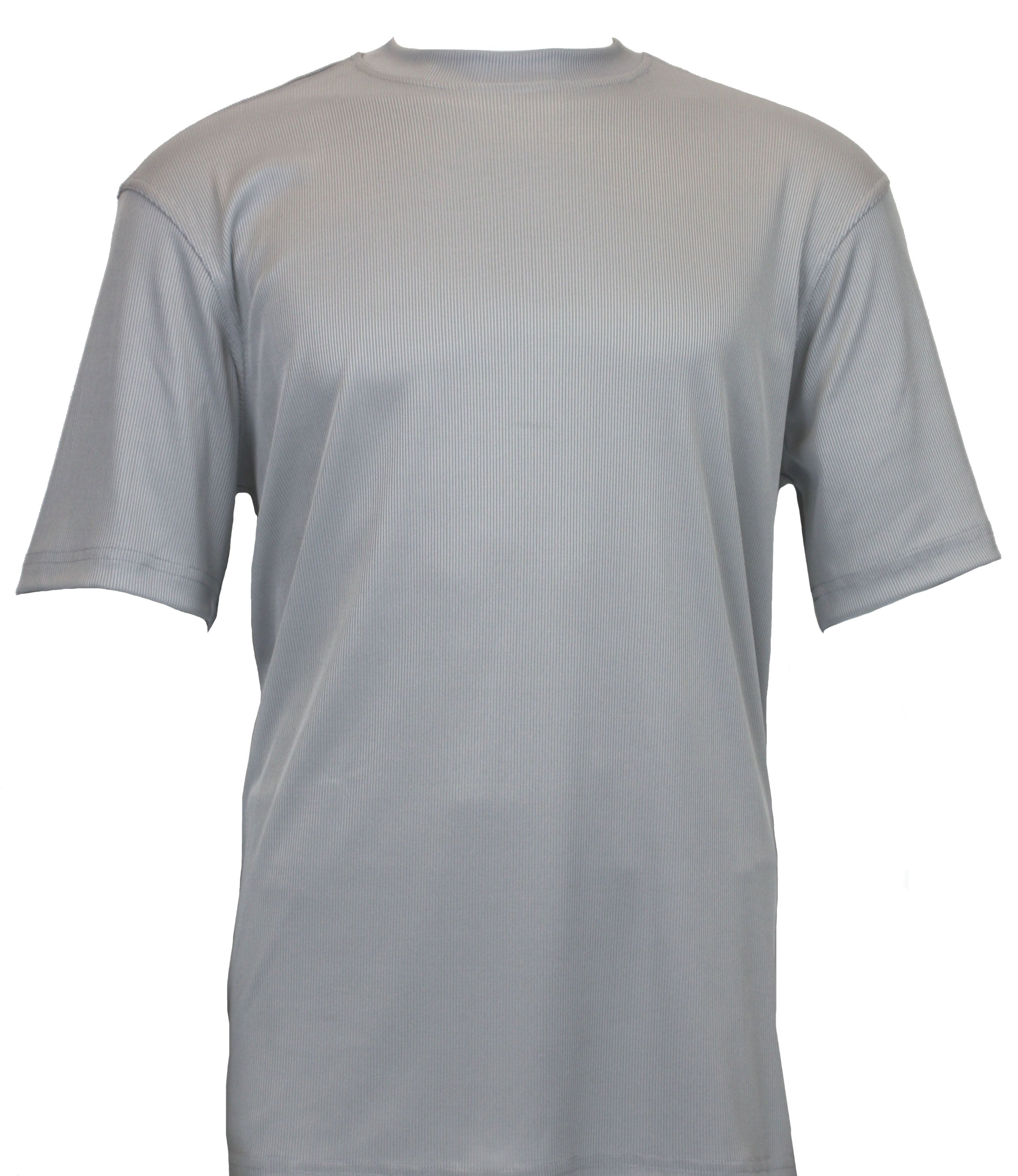 Bassiri Short Sleeve Mock Neck T-Shirt for Men - Soft Cotton Grey Casual Tee - Perfect for Everyday Wear, Gym, and Street Style
