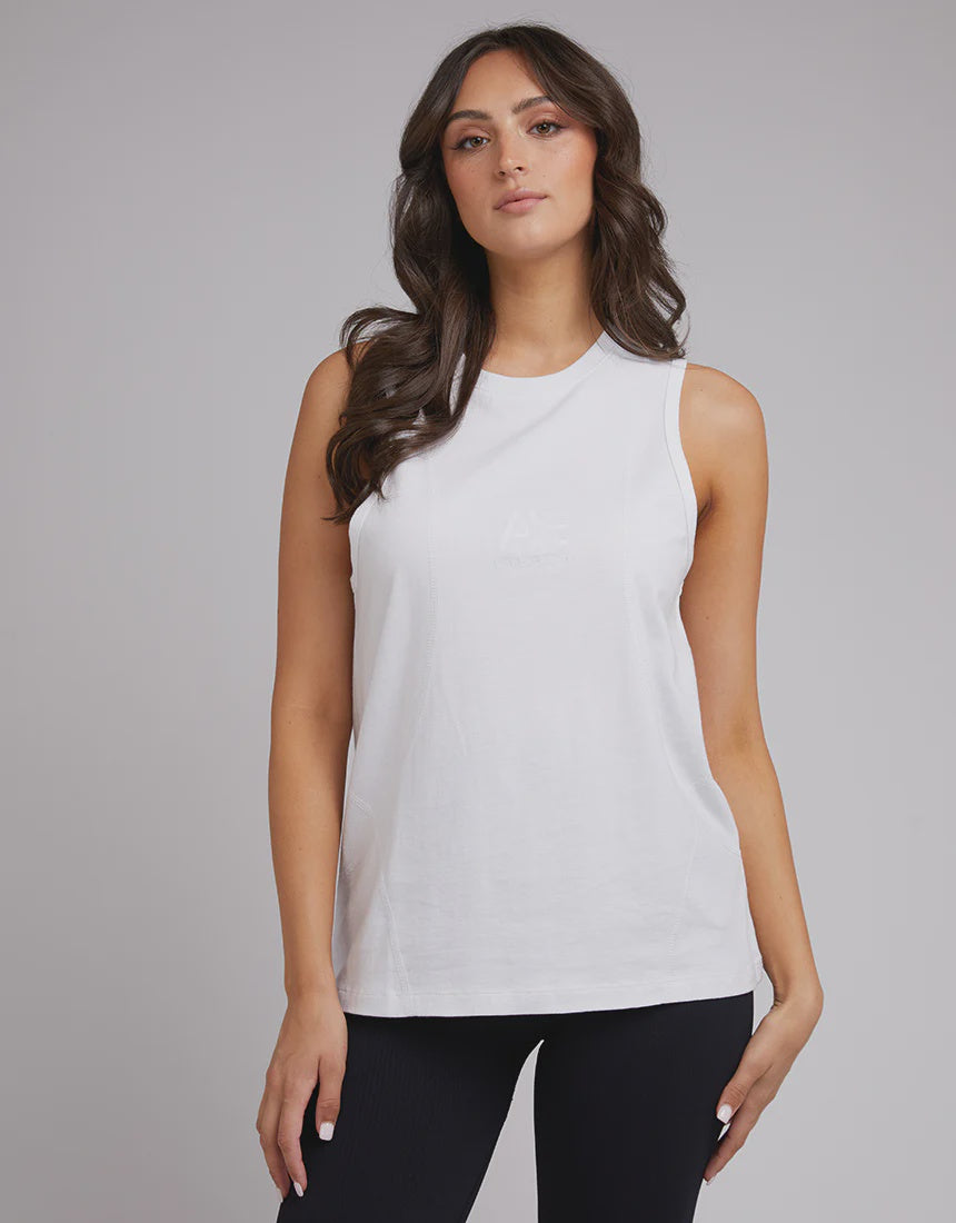 Anderson Women's White Tank Top - Soft Breathable Cotton Casual Sleeveless Shirt for Summer, Workout, Yoga & Everyday Wear