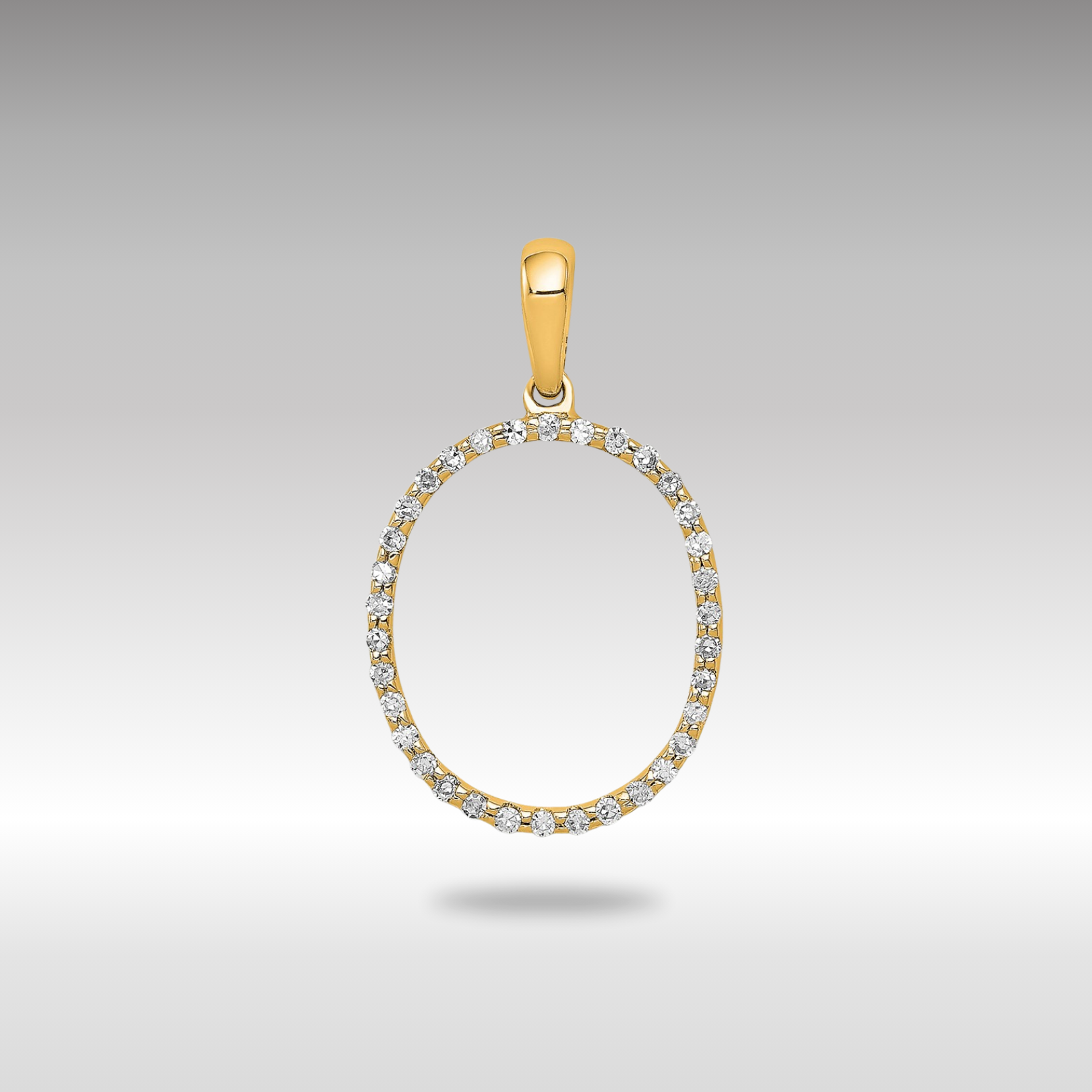 14K Gold Diamond Letter O Initial Pendant Necklace - PM5222O 010 YA - Elegant Personalized Jewelry Gift for Women, Perfect for Birthdays, Anniversaries & Special Occasions