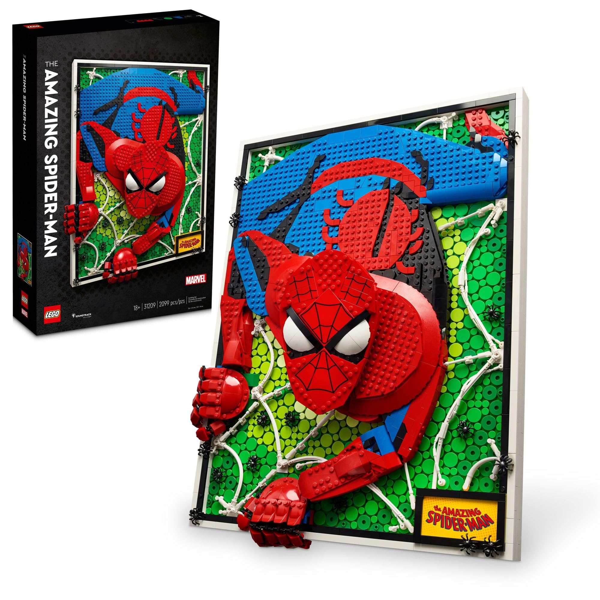 LEGO Art The Amazing Spider-Man 31209 Building Kit - DIY Superhero Wall Decor for Adults & Teens | Nostalgic Marvel Gift for Home, Office & Dorm Room | Perfect for Back to School & Superhero Fans