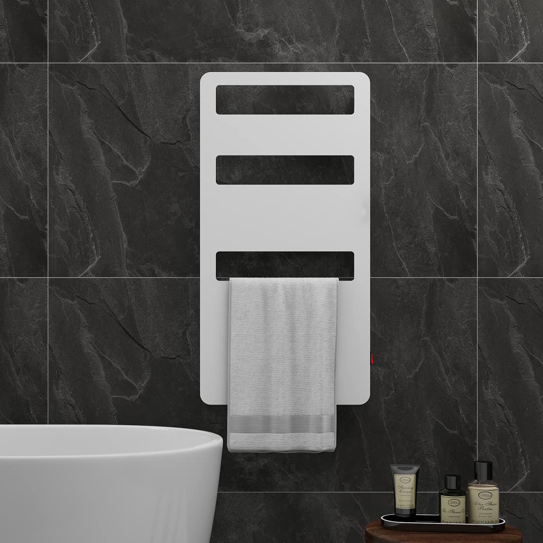 Electric Heated Towel Rack for Bathroom - 35.4 x 18 Inch Wall Mounted Towel Warmer & Drying Rack - Perfect for Spa, Luxury Bathrooms & Cold Weather Comfort