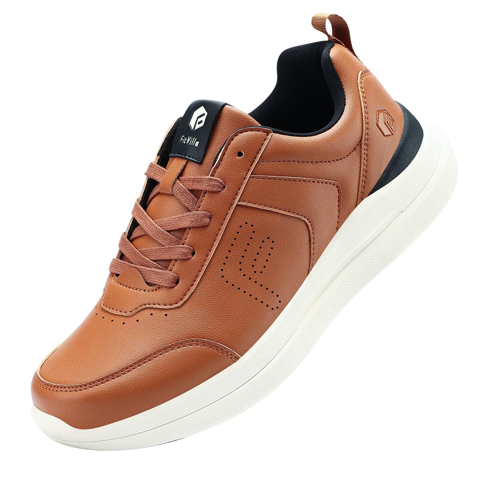 FitVille Men's Wide & Extra Wide Tennis Shoes - Comfortable Walking & Dress Sneakers for Plantar Fasciitis & Bunions - Lightweight Support for Work, Travel & Daily Activities