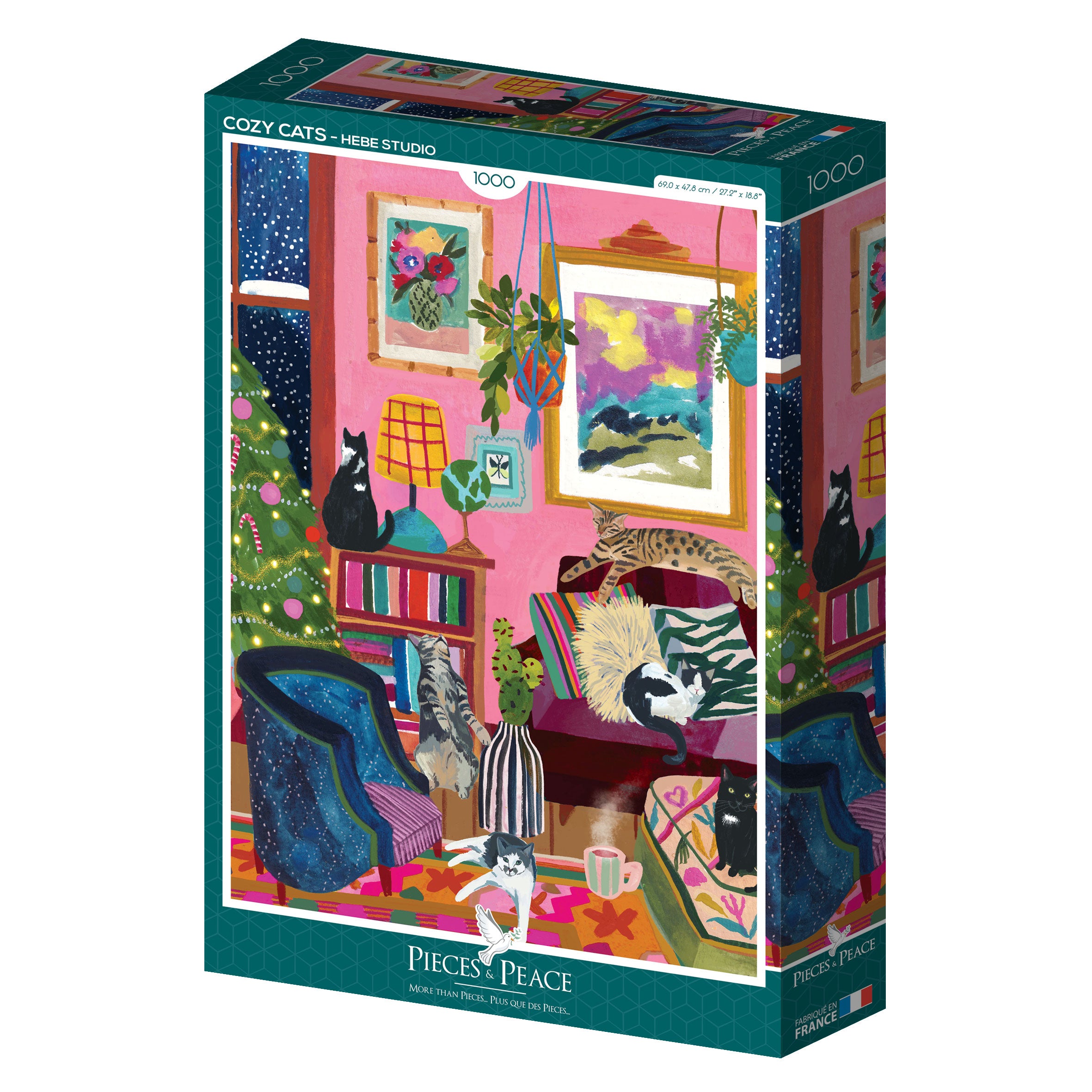Cozy Cats 1000 Piece Jigsaw Puzzle for Adults - Challenging Cat Lover Puzzle with Vibrant Artwork - Perfect for Relaxation, Family Game Night & Home Decor
