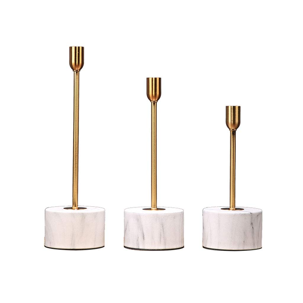 3Pcs Modern Gold Metal Candle Holders - Elegant Candlestick Set for Wedding, Bar, Party & Home Decor - Perfect for Living Room, Dining Table, and Romantic Ambiance Lighting