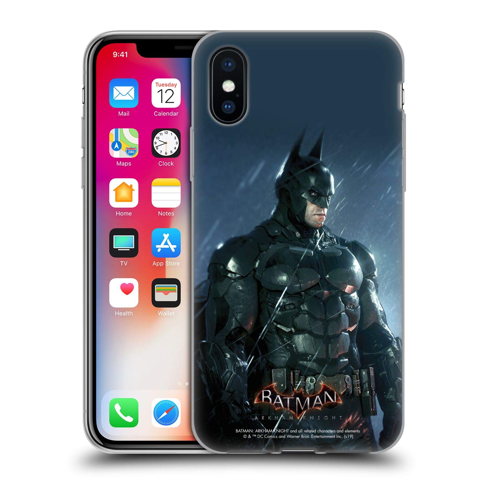 Official Batman Arkham Knight Soft Gel Case for iPhone X/Xs - Licensed Character Phone Cover | Durable Protection for Gaming Fans & Superhero Lovers