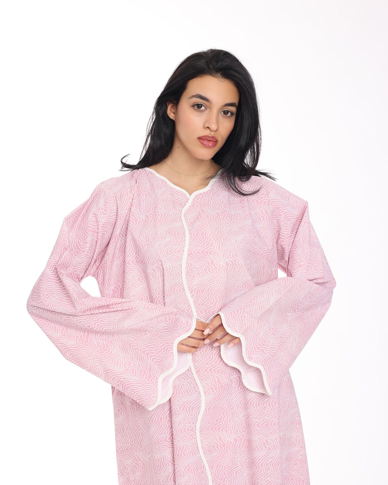 Hibiscus Jalabeya Dress for Women - Floral Print Long Sleeve Maxi Dress - Boho Chic Loose Fit Muslim Abaya - Perfect for Eid, Ramadan, Beach & Casual Wear
