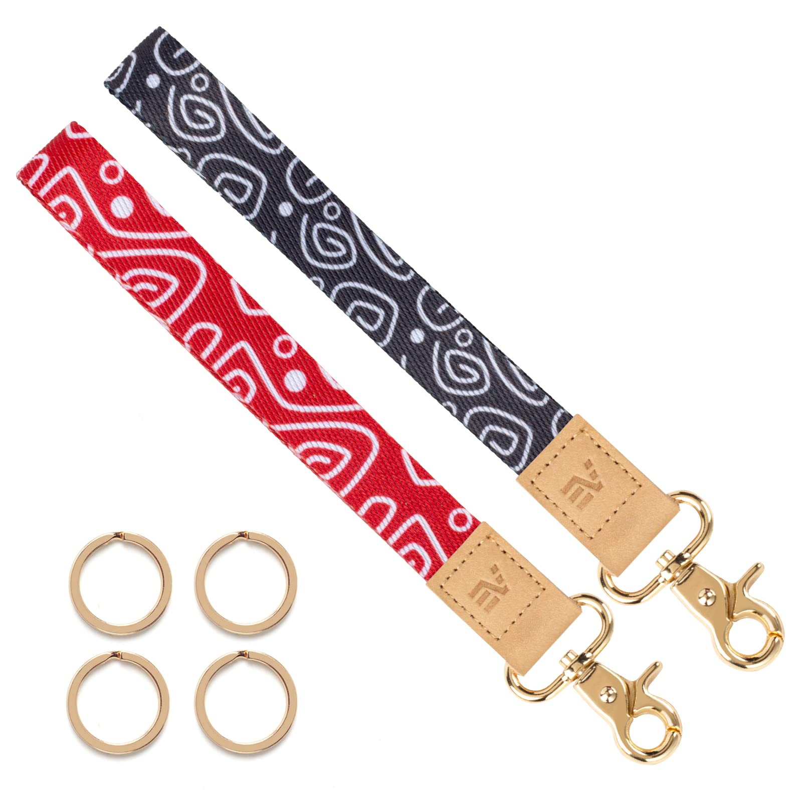 EcoVision 2-Pack Keychain Lanyards with 4 Keyrings - for Keys & Wristlet - Women's Key Holder for Work & Travel