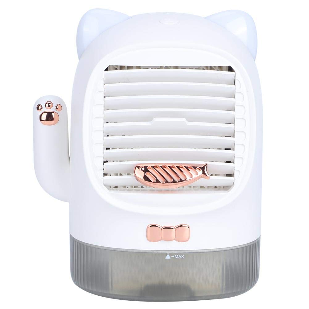USB Table Fan - 3 Speed Adjustable Desktop Cooling Fan with Aroma Diffuser & Lucky Cat Decoration for Home Office, Bedroom & Living Room | Electric Storage & Sterilization Function