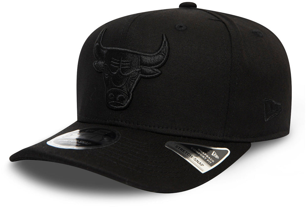 Chicago Bulls New Era 950 Tonal Black Stretch Snapback Cap - Official NBA Adjustable Hat for Men & Women - Perfect for Basketball Games, Streetwear Fashion & Sports Fans