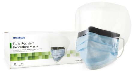 McKesson Anti Fog Face Mask with Eye Shield - Pleated Design for Comfort & Clear Vision - Ideal for Healthcare, Construction & Outdoor Activities