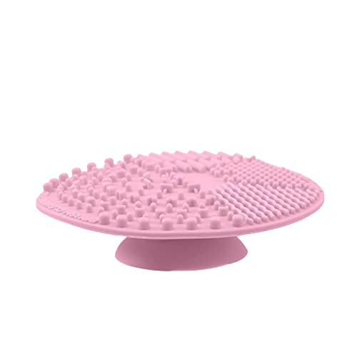 Professional Silicone Makeup Brush Cleaner Mat - Portable Cosmetic Brush Cleaning Pad for Quick & Easy Washing (Pink, Small Size) | Perfect for Home, Travel & Salon Use
