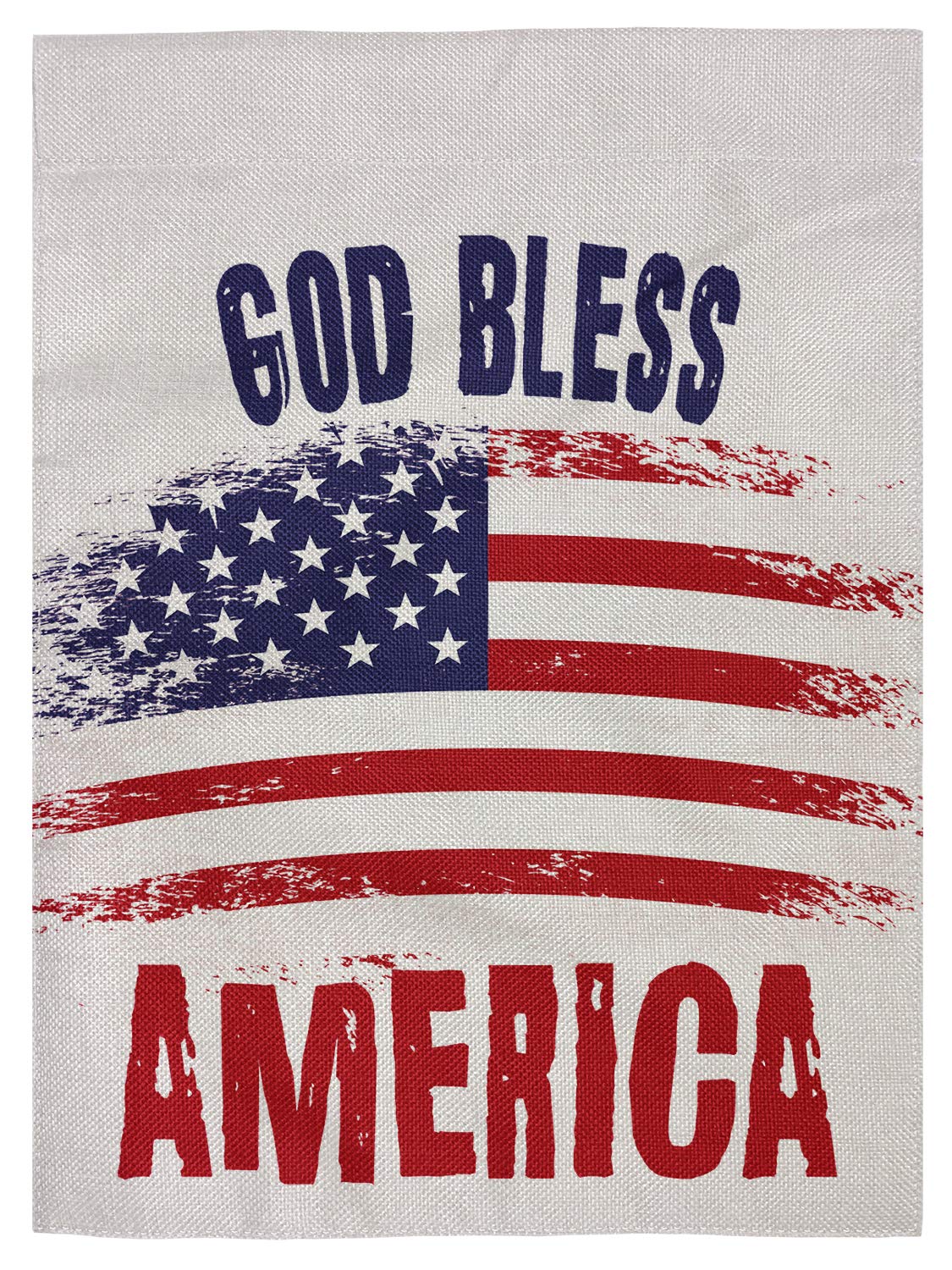 God Bless America Double Sided Burlap Garden Flag - 12.5x18 Inch Patriotic Outdoor Decor for Yard, Porch & Home - Perfect for Memorial Day, 4th of July & Veterans Day Celebrations
