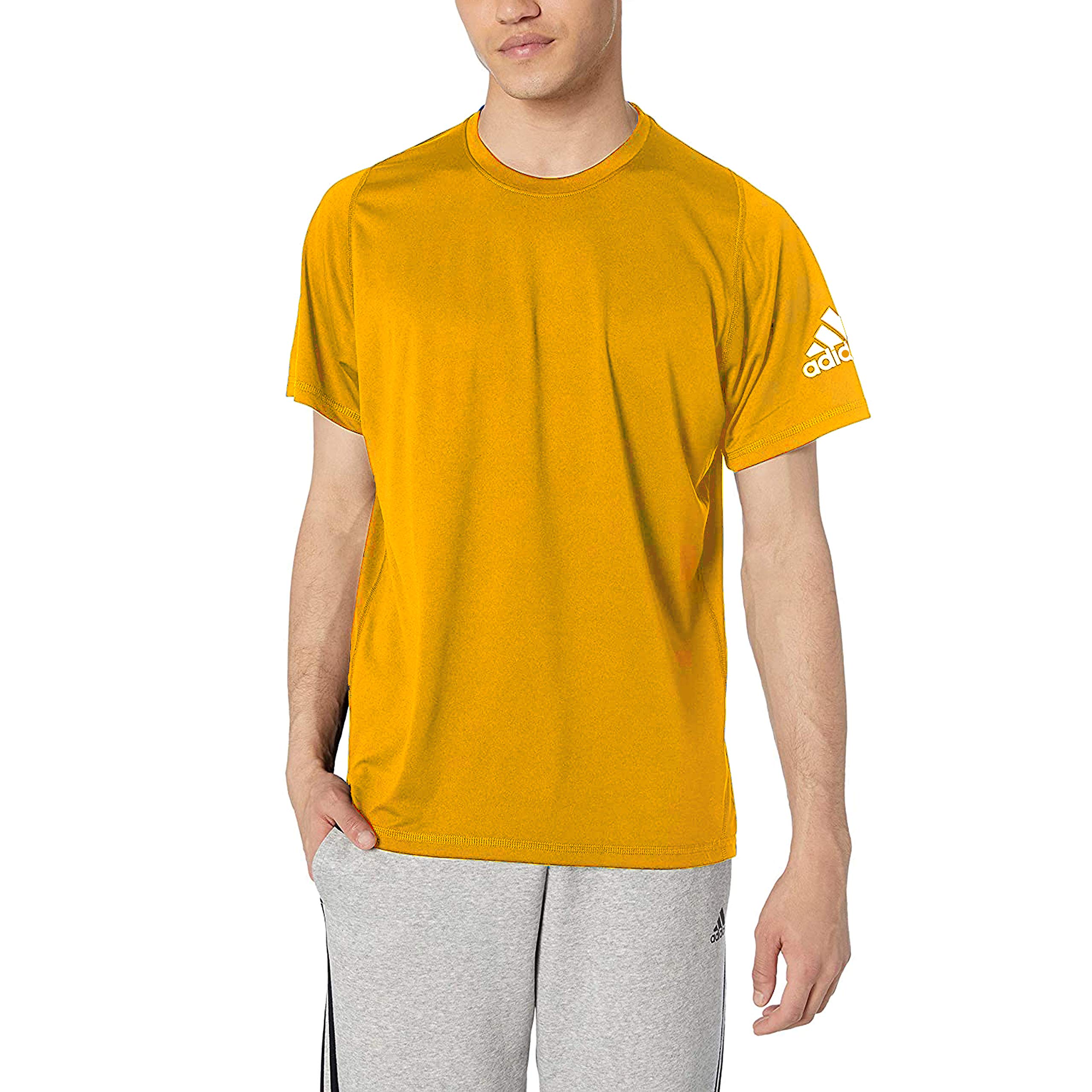 adidas Men's Go-To Tee Gold - Comfortable Casual T-Shirt for Everyday Wear, Gym & Street Style