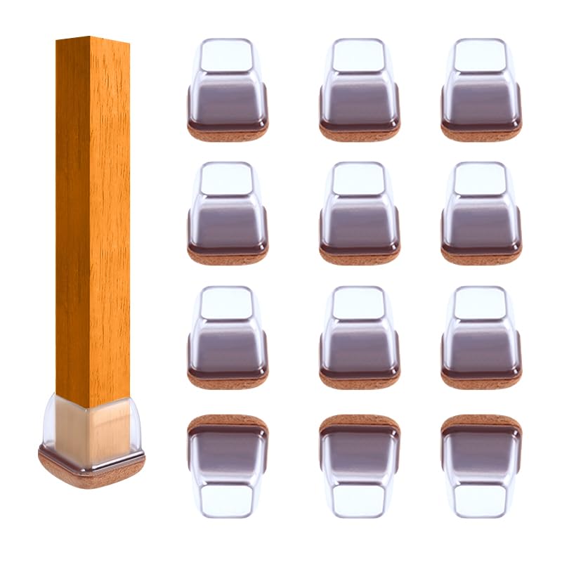 Extra Large Chair Leg Floor Protectors with Felt Pads - 8 Pack Non-Slip Furniture Leg Caps for Hardwood Floors (Fits 1.45-2.0 Inch Legs) - Noise Reduction & Scratch Protection for Office, Dining Room, and Home Use