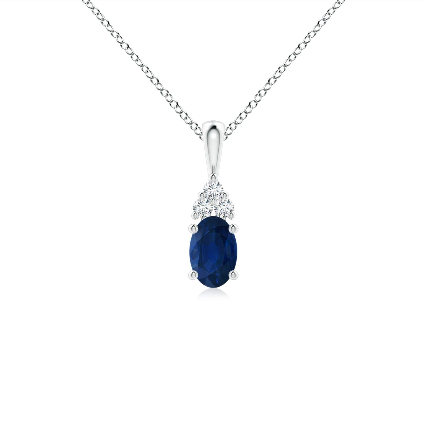 Natural Blue Sapphire Oval Pendant Necklace in Sterling Silver or 14K Solid Gold | September Birthstone Jewelry for Women | Perfect Birthday, Engagement, Anniversary & Wedding Gift | Elegant for Everyday Wear, Date Nights & Special Occasions