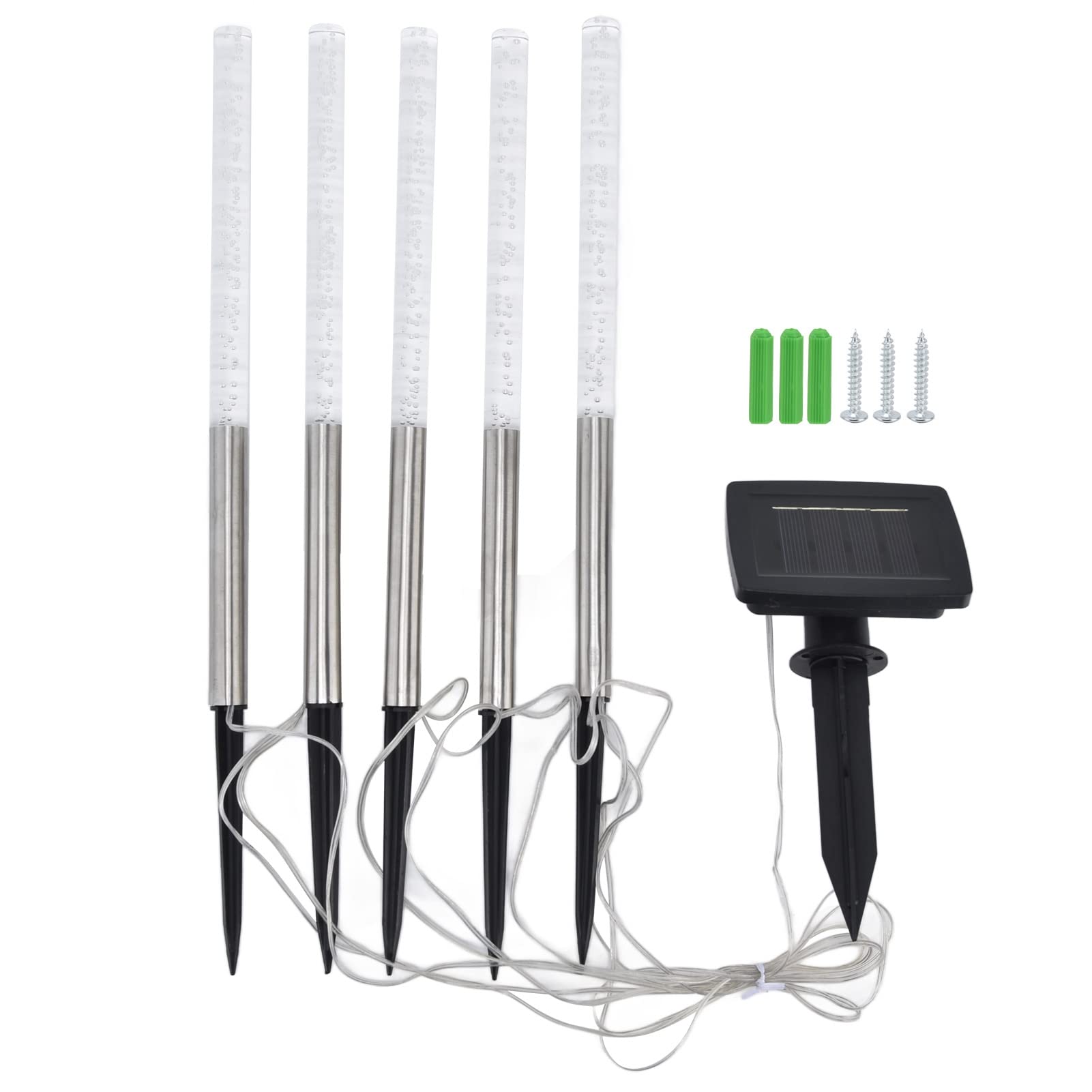Solar Powered LED Bubble Stake Lights - 1 to 5 Pack IP65 Waterproof Outdoor Garden Lights with Reed Design | Perfect for Pathway, Lawn, Yard, and Landscape Decoration at Night