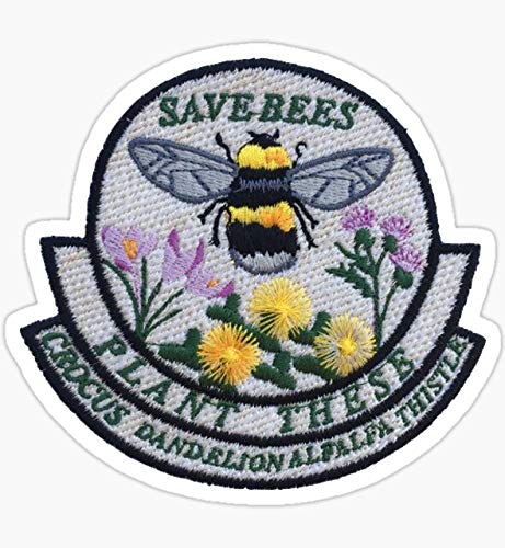 Save The Bees Patch Sticker - Eco-Friendly Vinyl Decal for Cars, Trucks, Laptops, Walls & Windows | Waterproof Outdoor & Indoor Use | Show Your Support for Bee Conservation