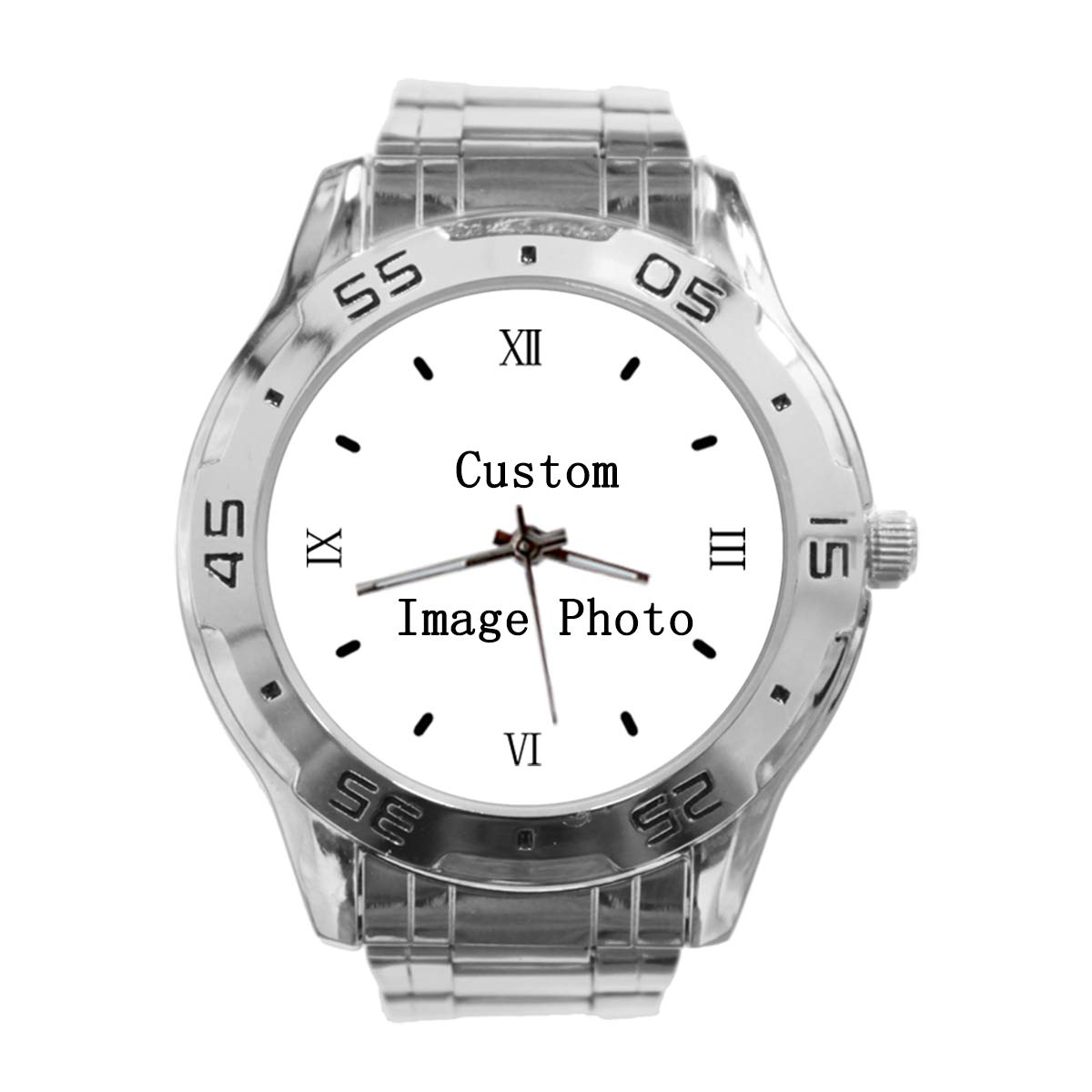 Custom Engraved Watches for Men & Women - Personalized Gifts for Him, Her, Couples & Family - Anniversary, Birthday, Wedding Present - Luxury Stainless Steel Watch with Custom Text & Date