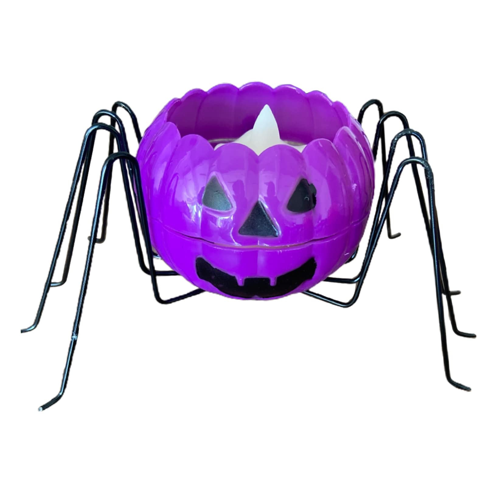 Spider-Shaped Iron Halloween Candle Holder - Purple Halloween Lights Decorations for Home, Party & Gift - Perfect for Halloween Decor, Table Centerpiece & Spooky Themed Events