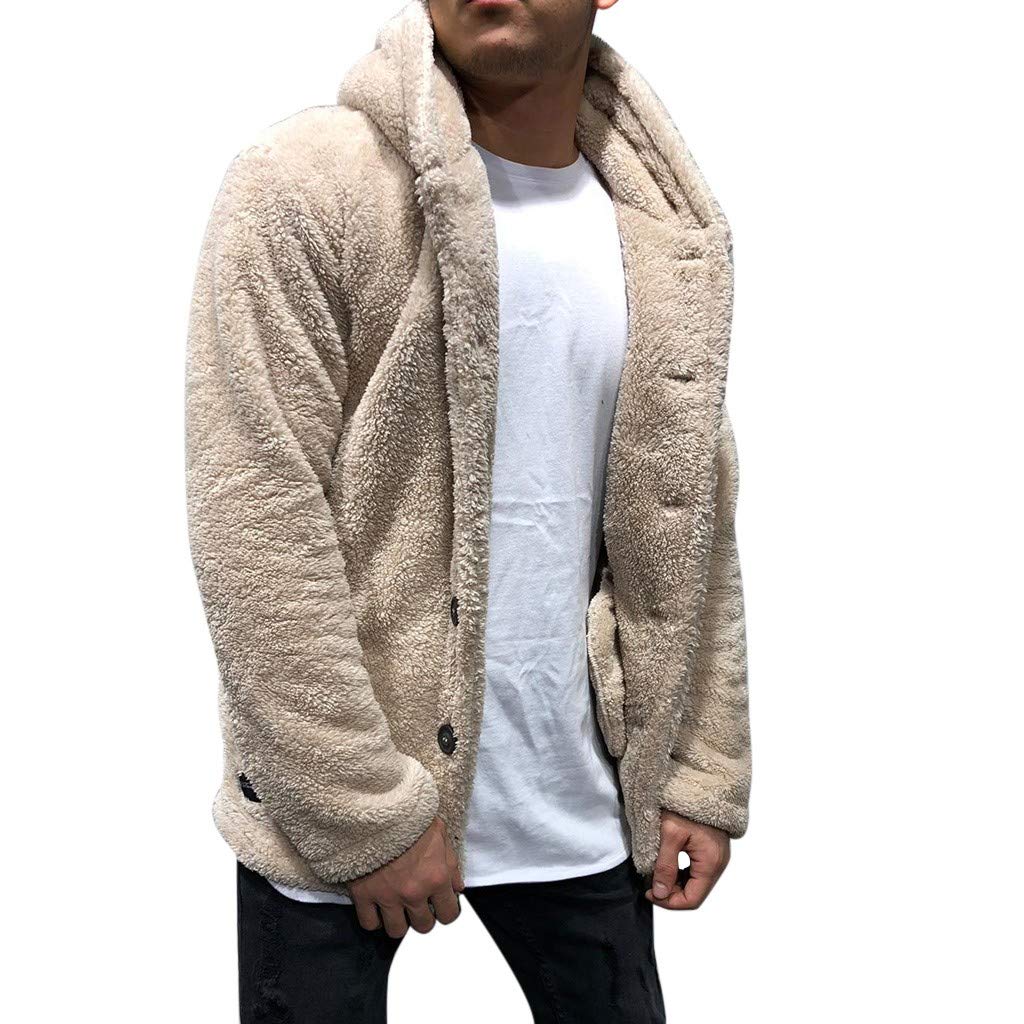 Men's Solid Color Fleece Cardigan - Warm Winter Casual Blouse for Autumn & Winter | Cozy Layering for Office, Outdoors & Daily Wear