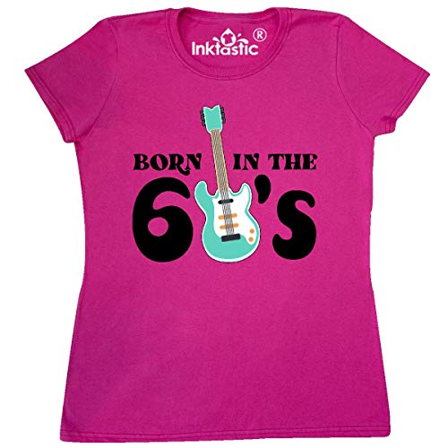 Inktastic Vintage 1960s Electric Guitar Print Women's T-Shirt - Retro Music Lover Gift, Casual Wear & Concert Outfit